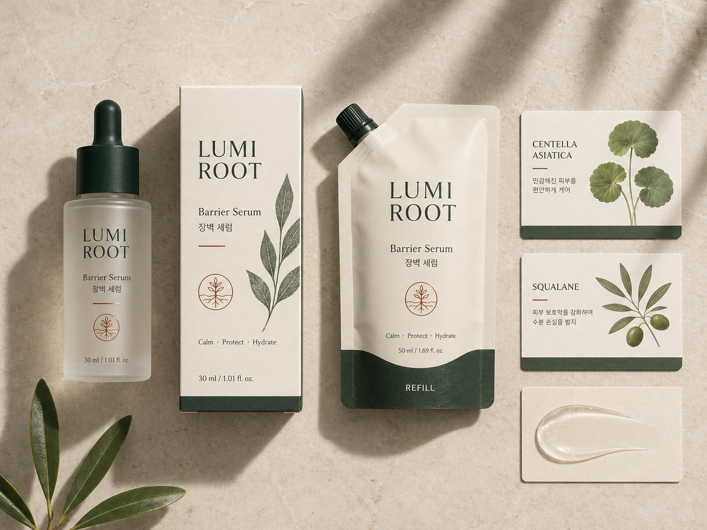 LUMI ROOT 스킨케어 제품 목업 테스트 결과 B